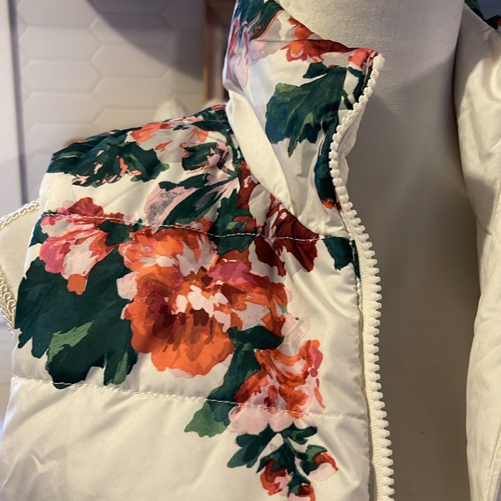 Joules Floral Reversible Puffer Vest